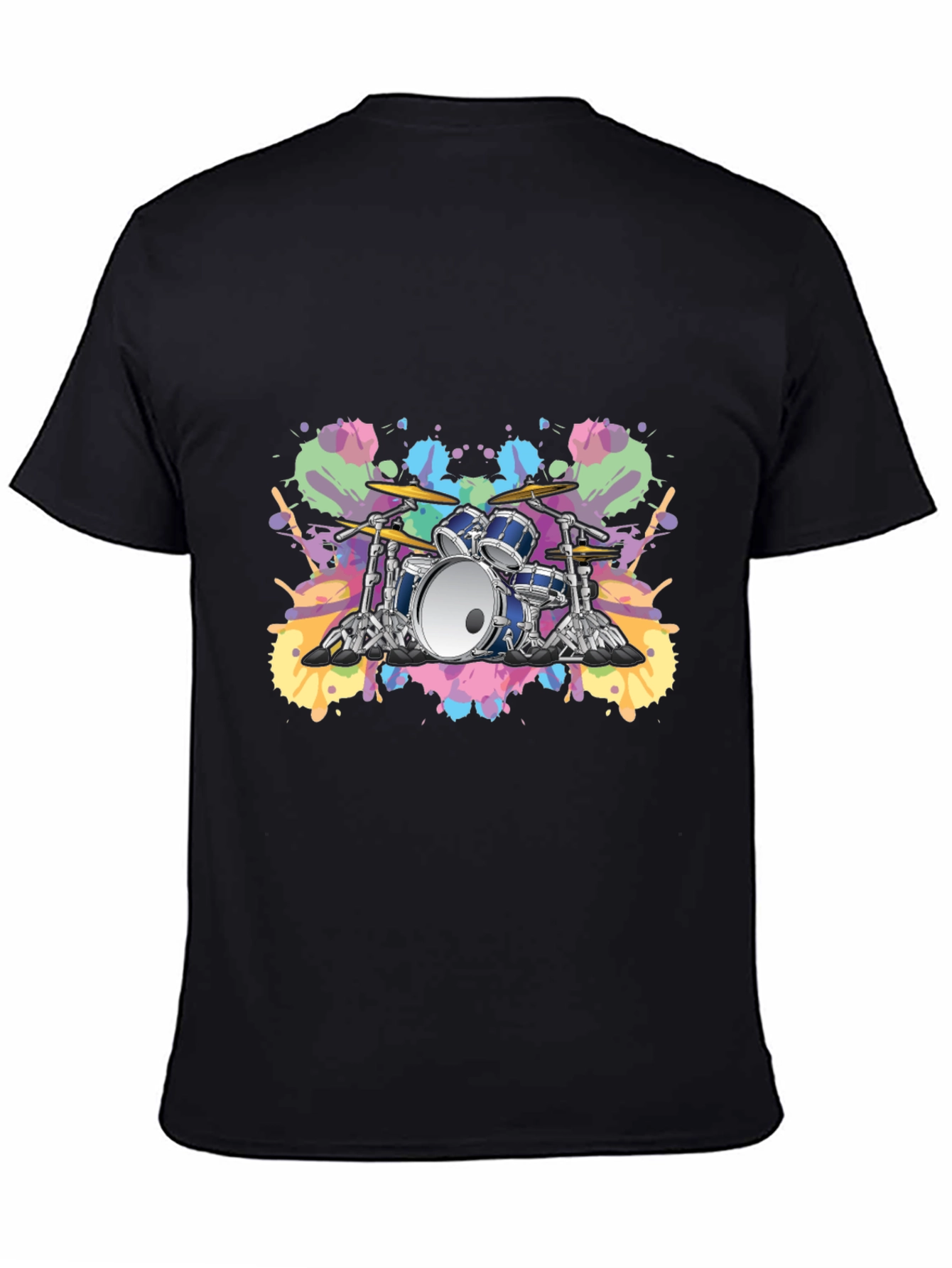 Black Drum Set Graphic Tee - Musician's Style view 4