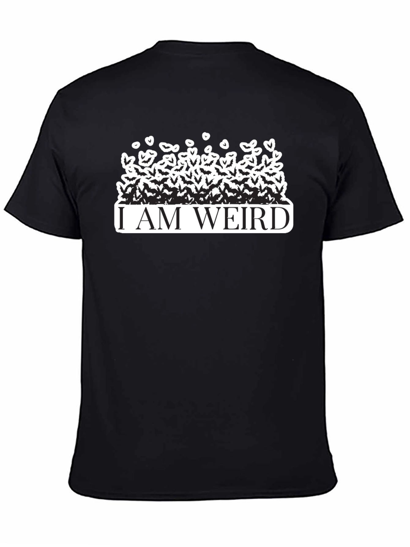 Black I am Weird Bats & Hearts Graphic Tee view 4