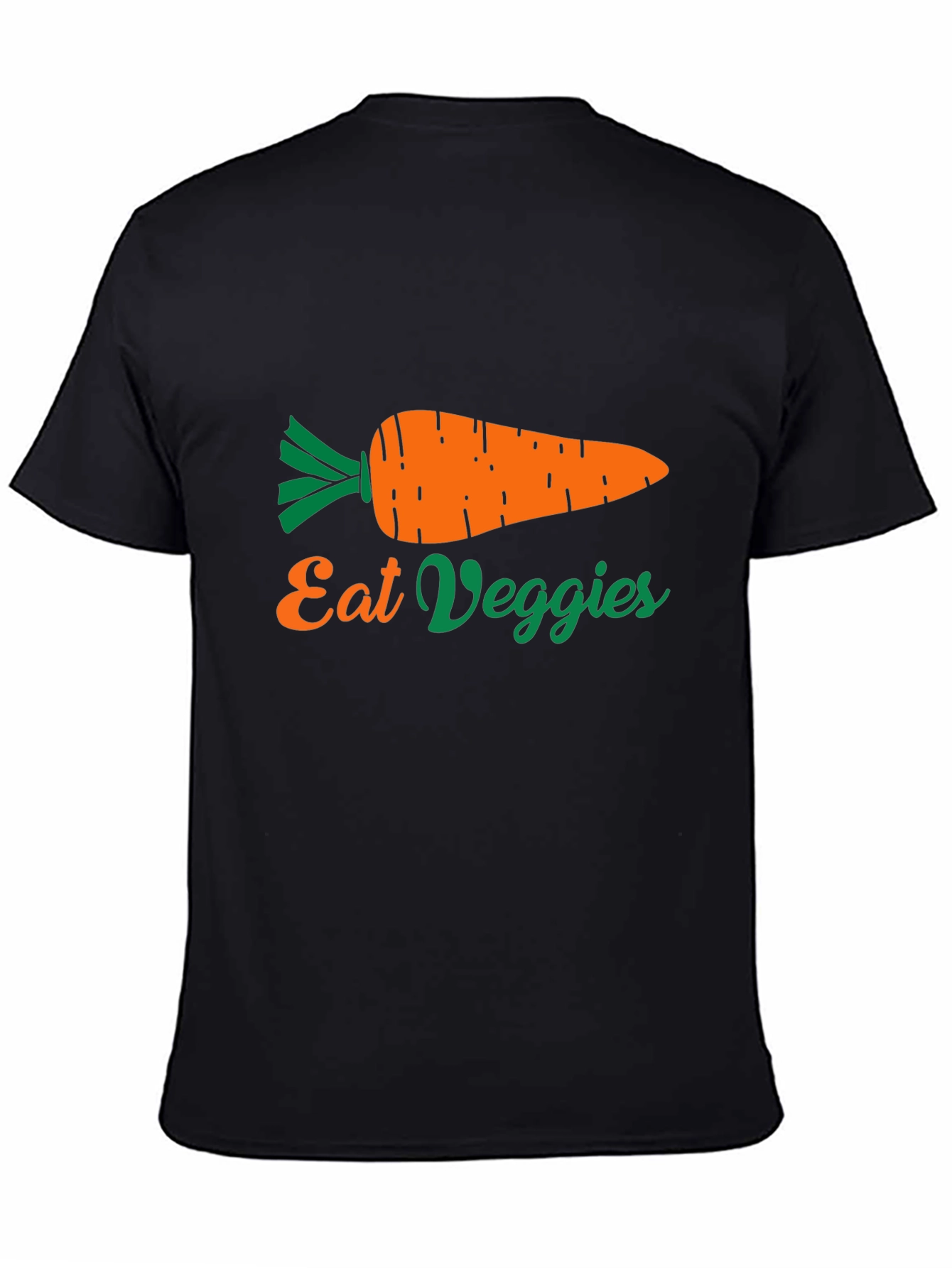Black Eat Veggies Carrot Graphic Tee - Unisex view 4