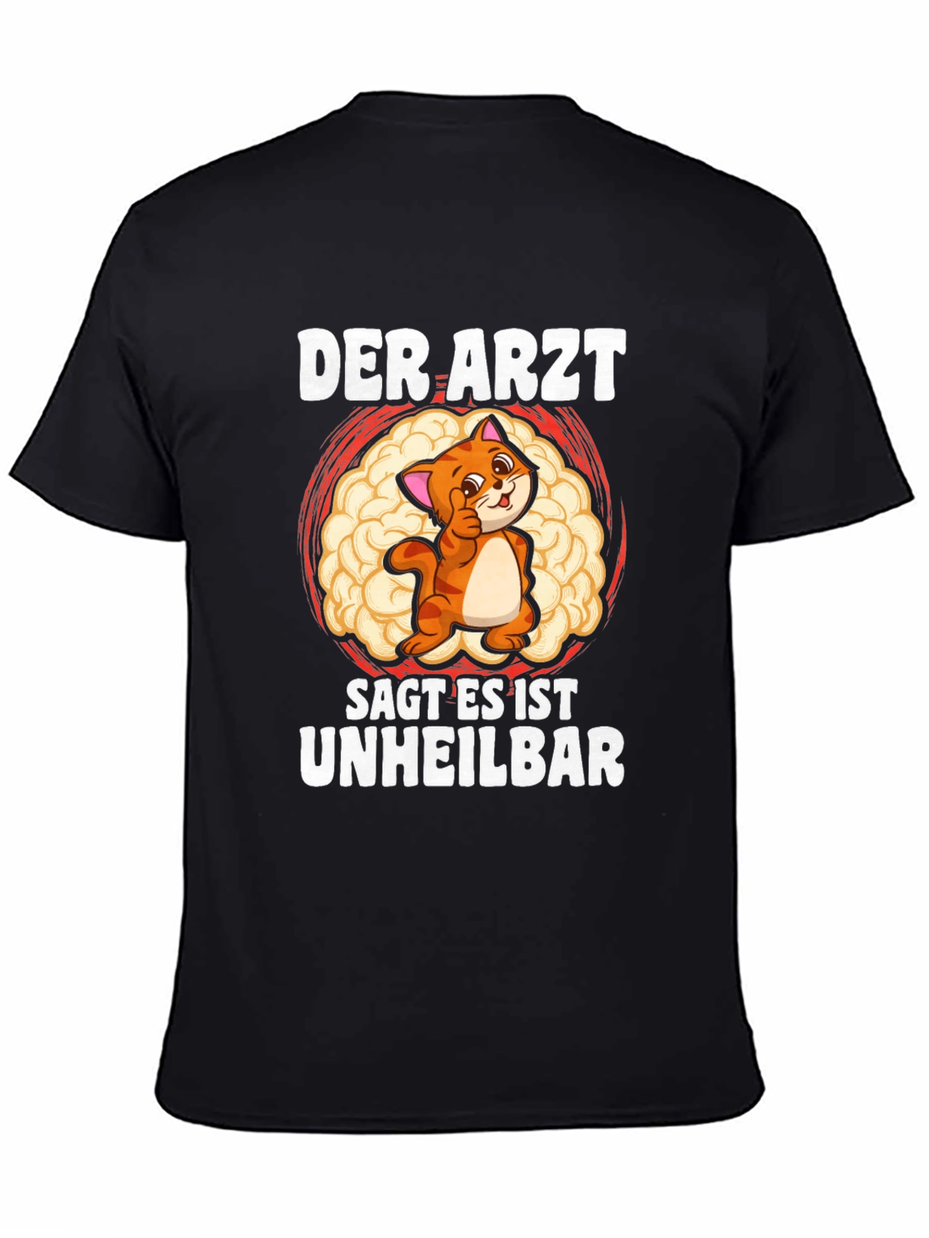 Black Der Arzt Sag T-Shirt - Cat Brain view 4