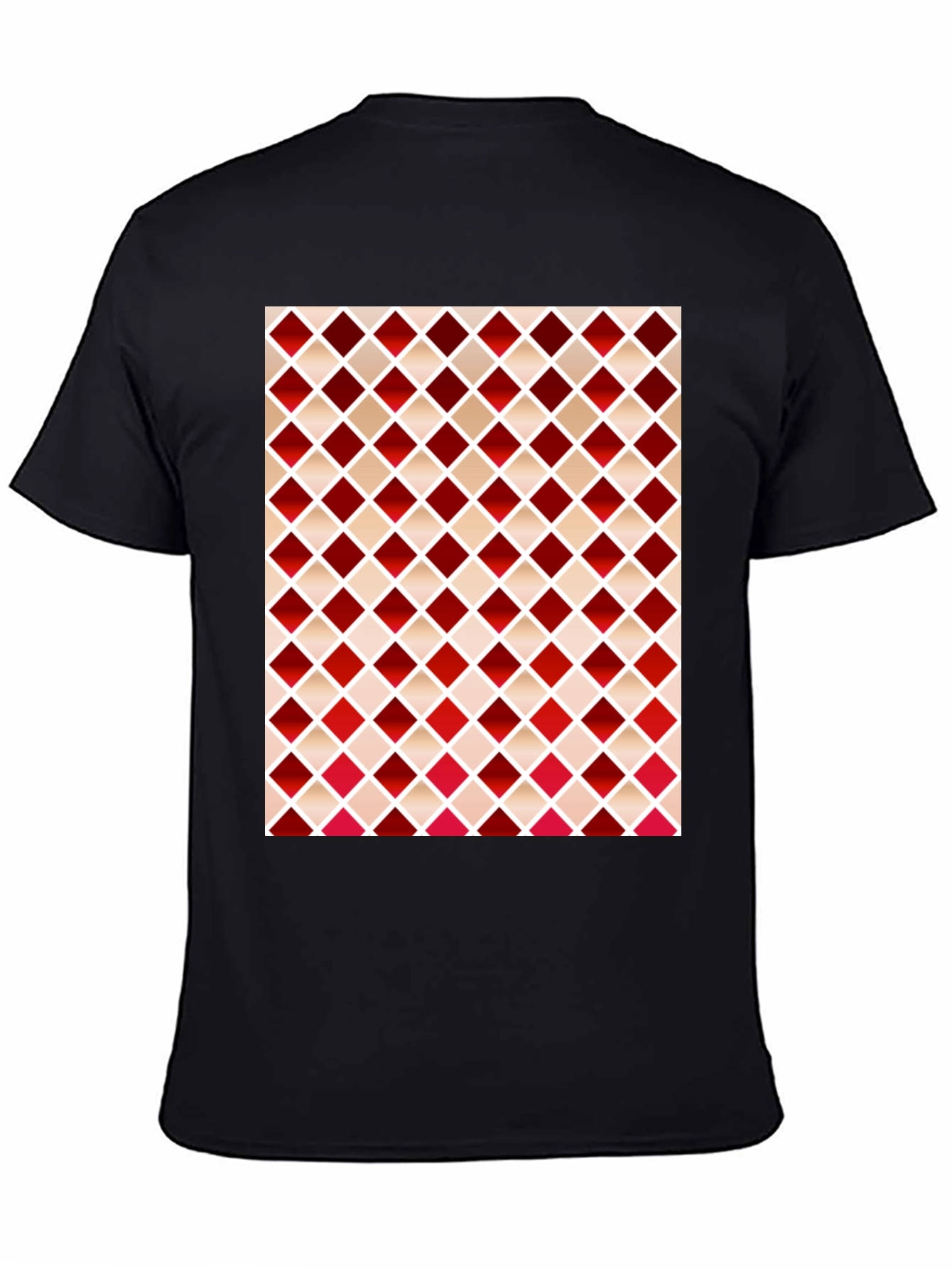 Black Stylish Diamond Pattern T-Shirt view 4