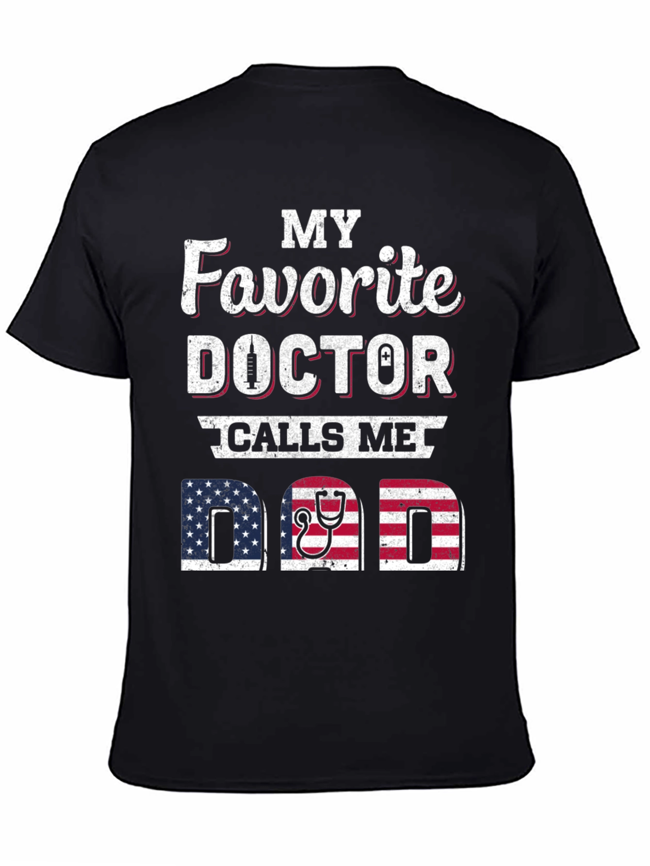 Black My Favorite Doctor Calls Me Dad T-Shirt view 4
