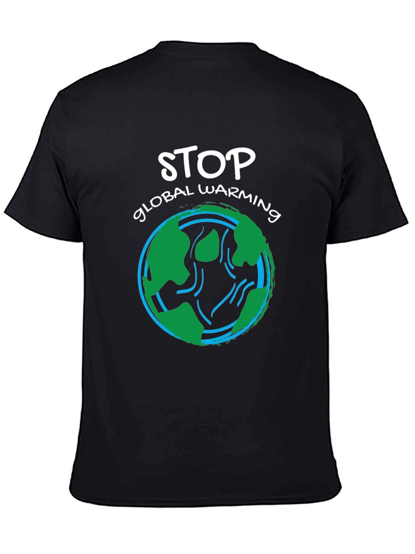 Black Stop Global Warming Graphic T-Shirt view 4