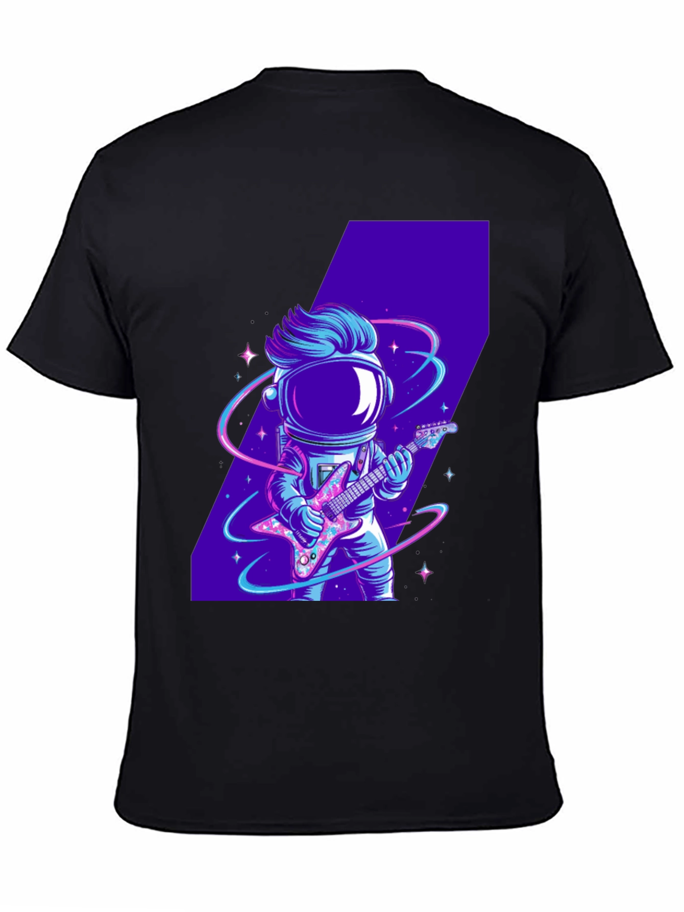 Black Astronaut Guitarist Graphic Tee view 4