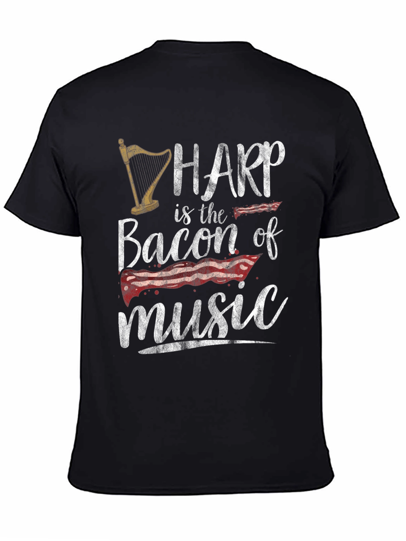 Black Harp is the Bacon of Music Funny Graphic Tee view 4