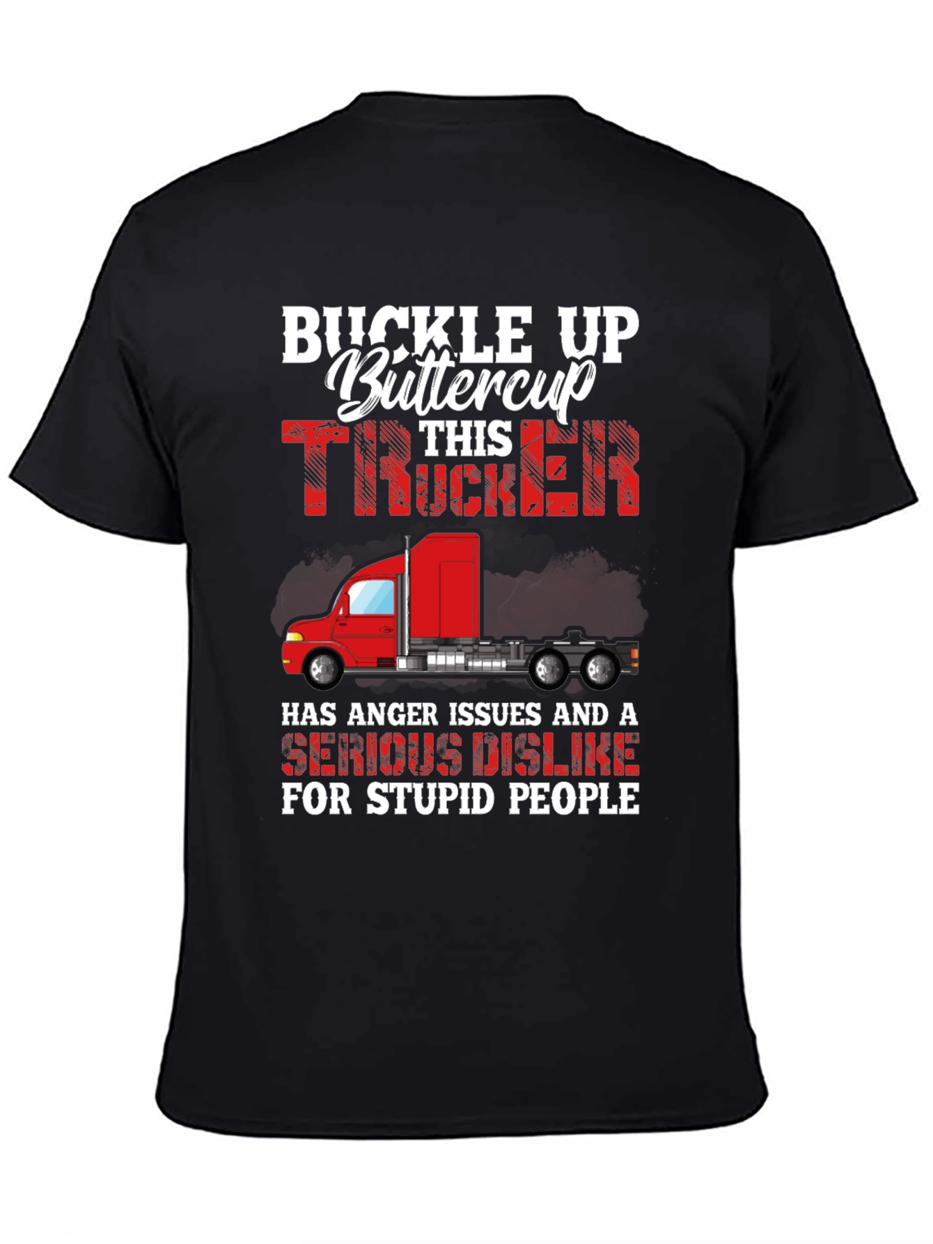 Black Buckle Up Trucker Graphic Tee view 4