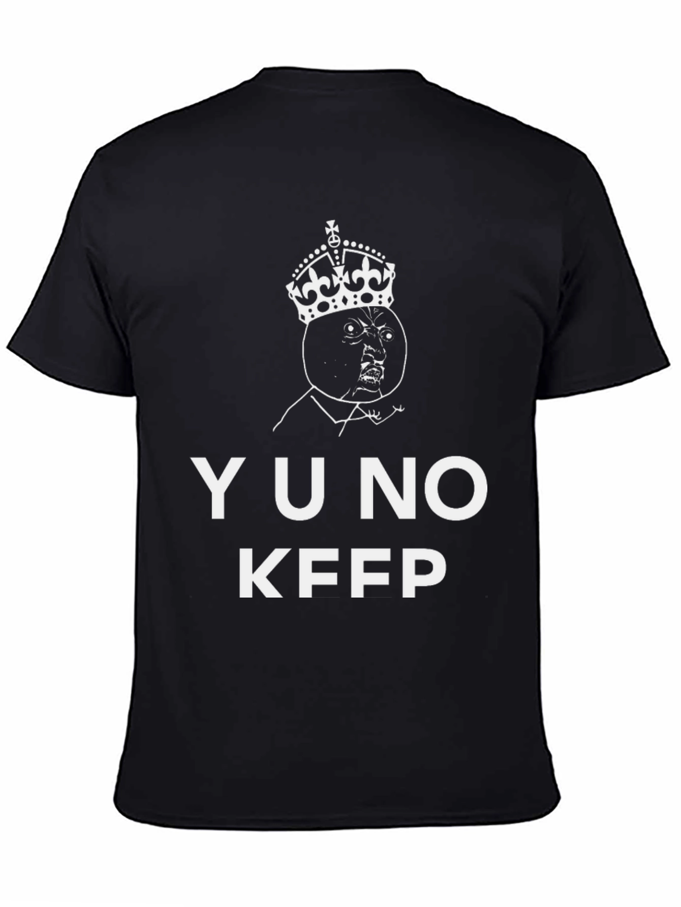 Black YU NO KFPP Graphic T-Shirt - Black Crew Neck Tee view 4