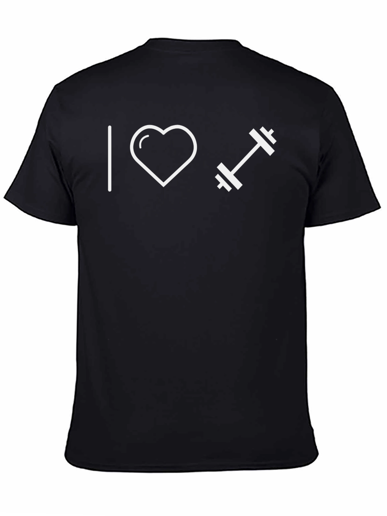 Black I Love Lifting Weights T-Shirt - Black view 4