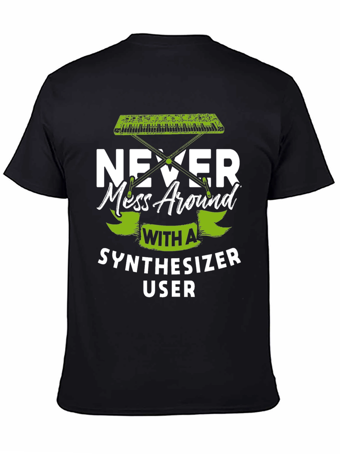 Black Synthesizer User Graphic T-Shirt view 4