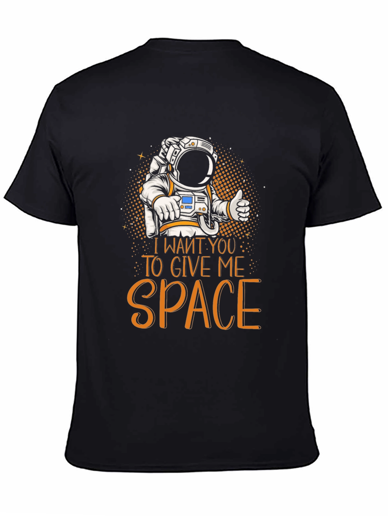 Black Give Me Space Astronaut Graphic T-Shirt view 4