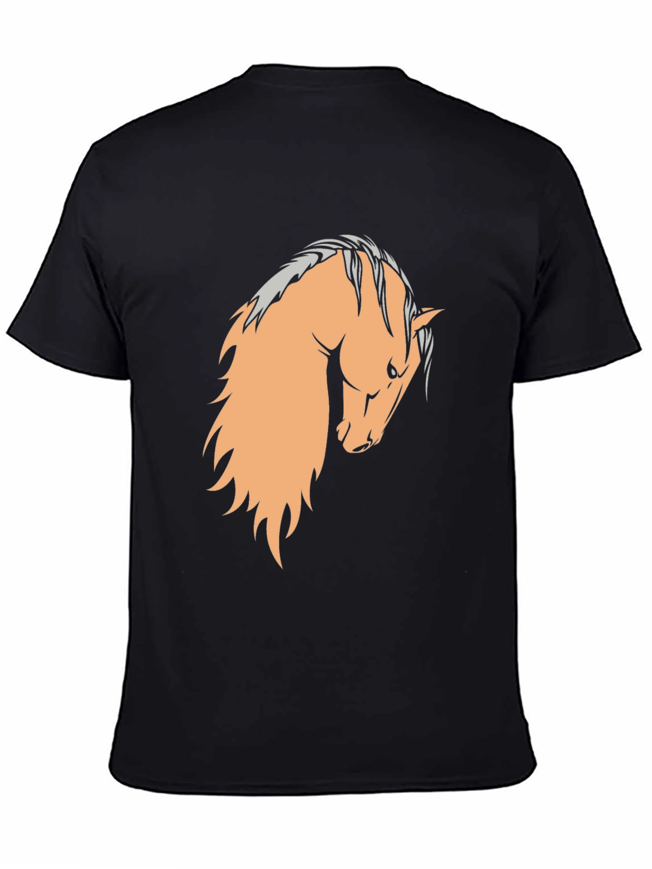 Black Black T-Shirt with Horse Graphic view 4