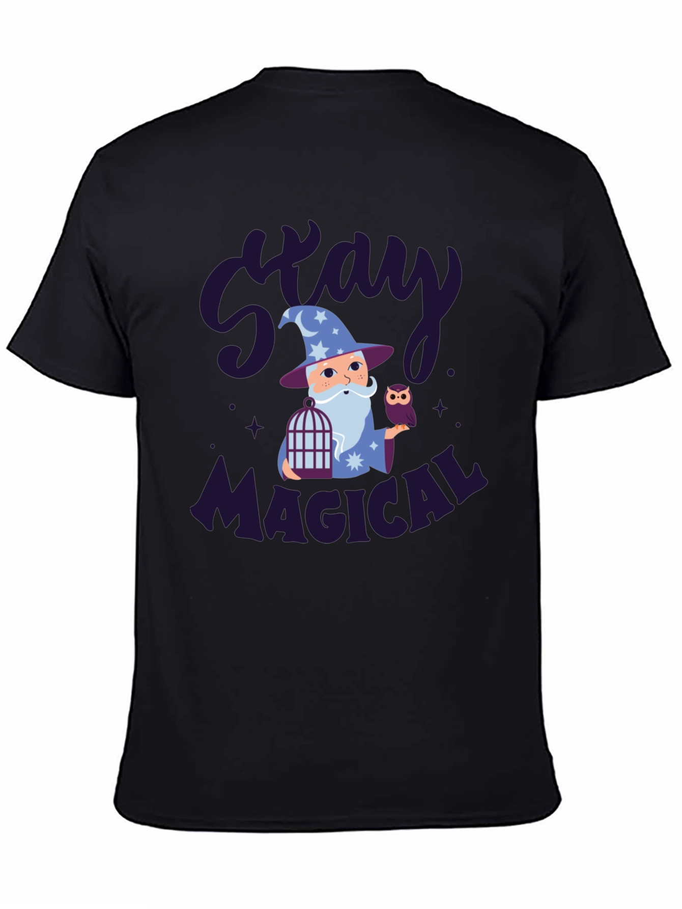 Black Stay Magical Wizard Graphic Tee Shirt view 4