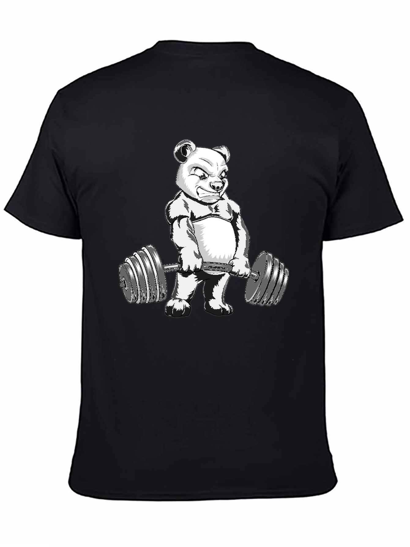 Black Bear Lifting Weights Graphic Tee view 4