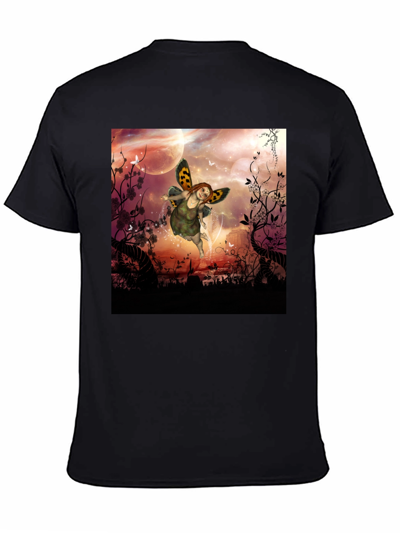 Black Fairy Fantasy Graphic Tee - Unique Design view 4
