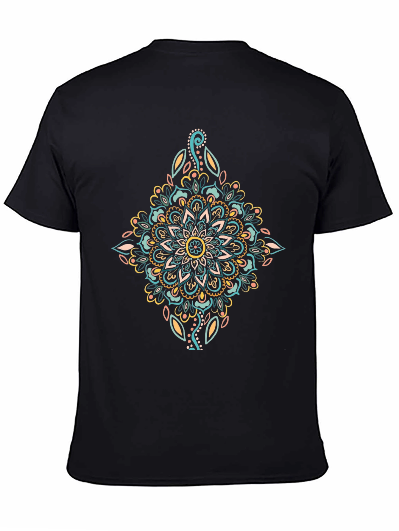Black Mandala Graphic Print Black T-Shirt view 4