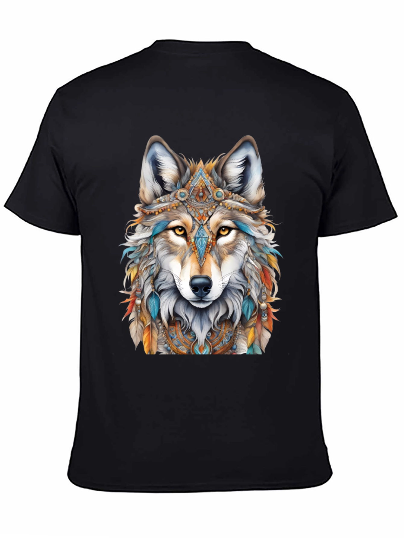 Wolf Spirit T-Shirt - Tribal Headdress Design - 4