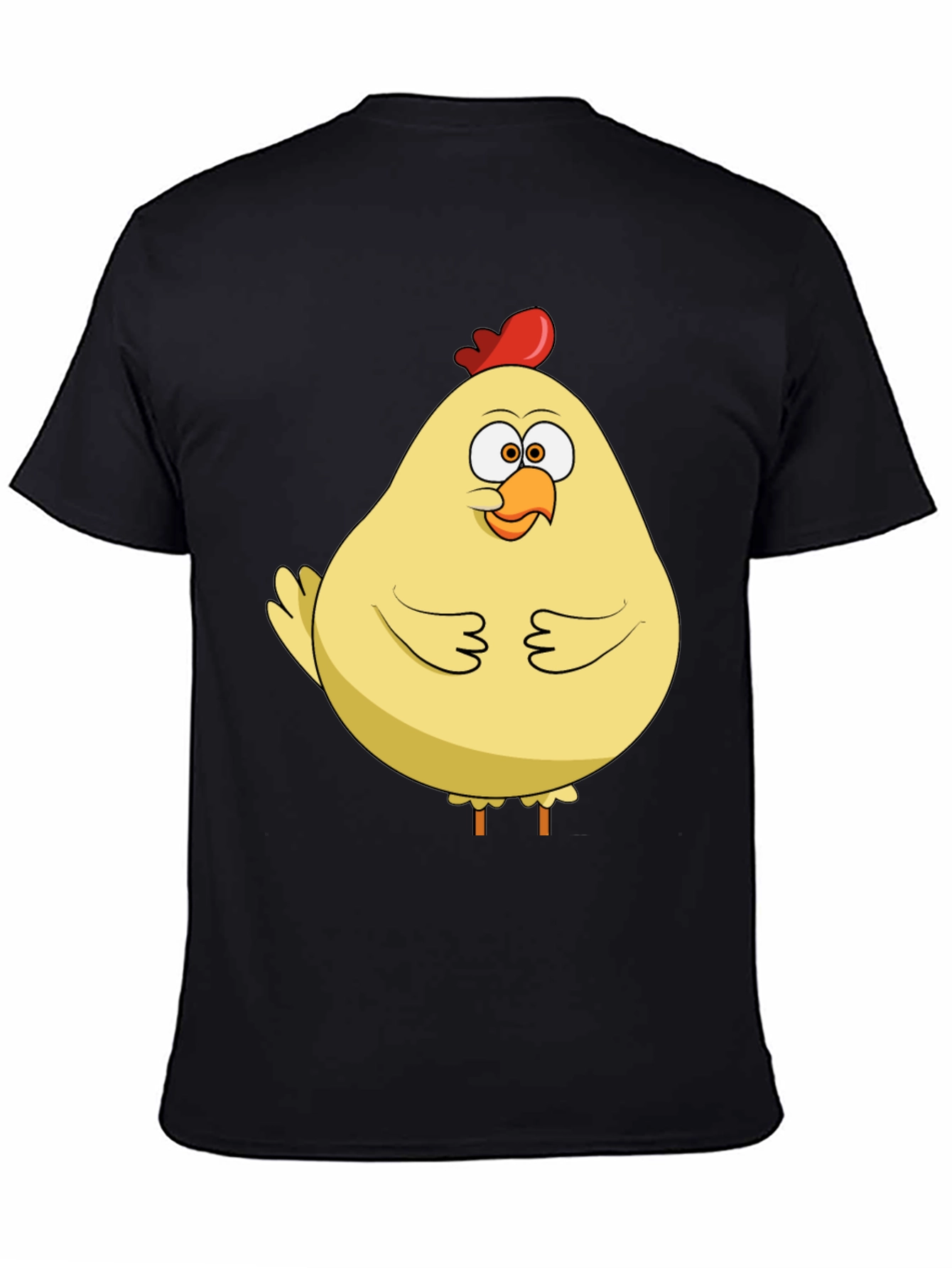 Black Funny Chicken T-Shirt - Quirky Cartoon Bird Tee view 4