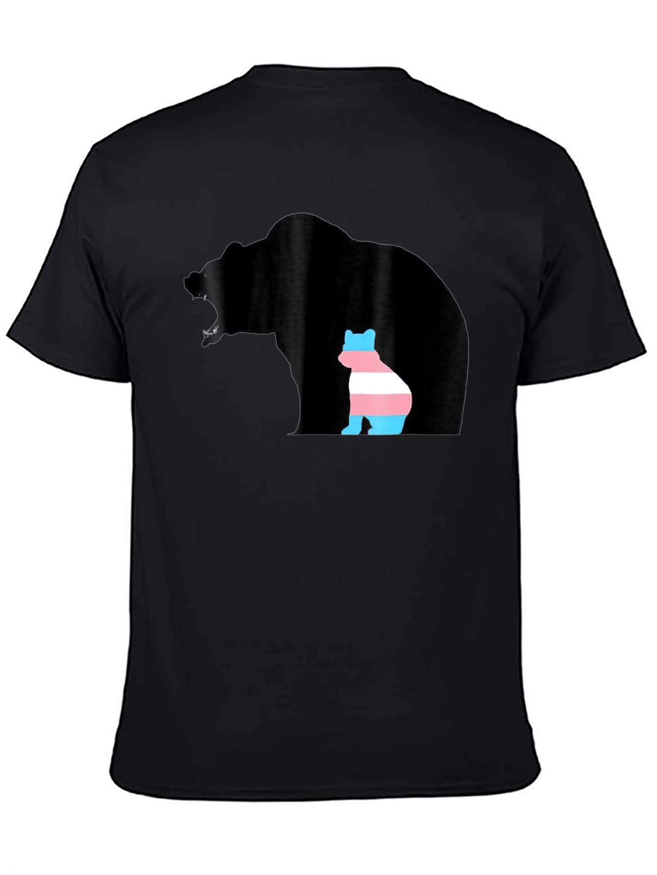 Black Transgender Pride Bear Graphic T-Shirt view 4