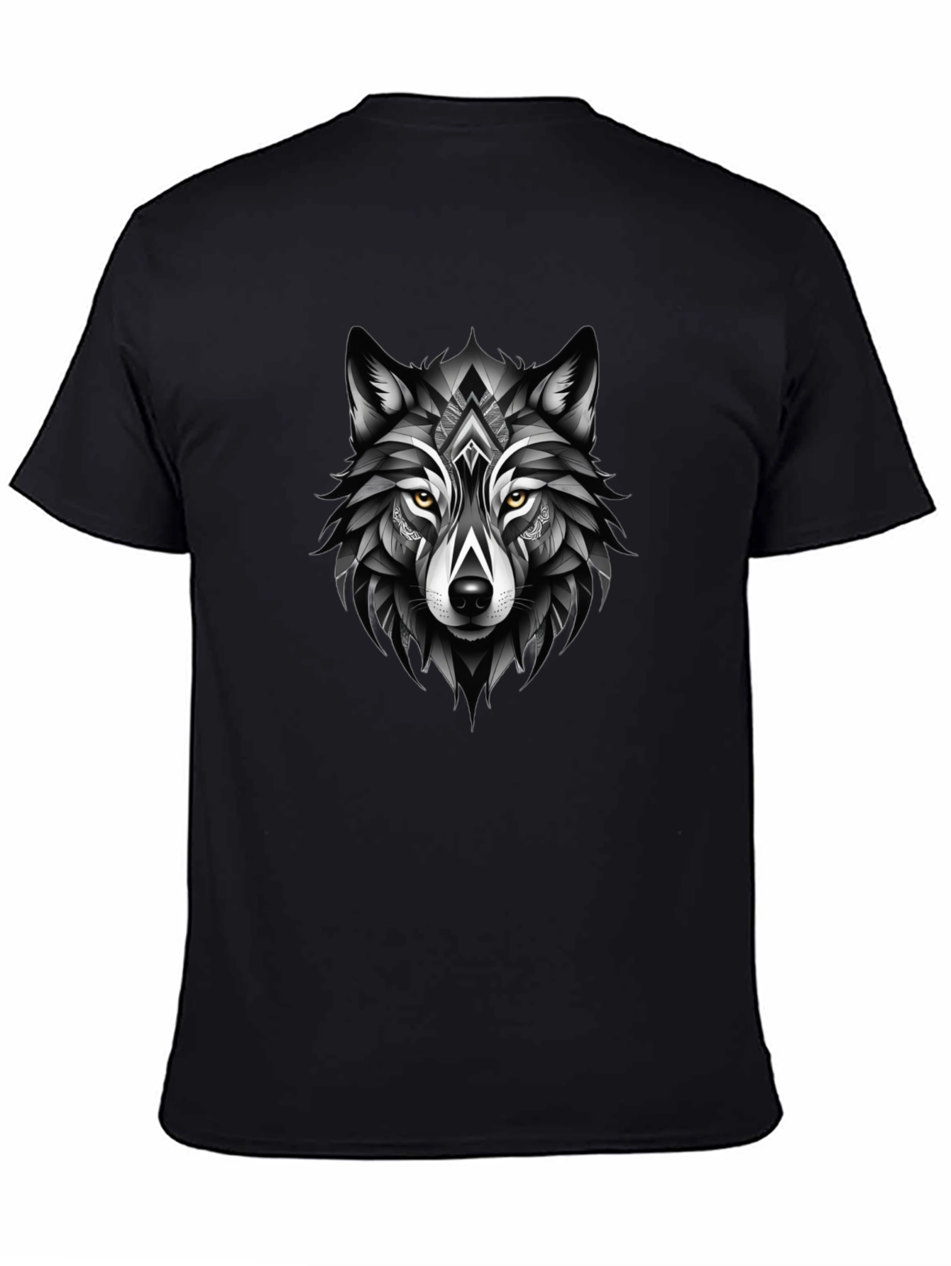 Black Black Wolf Graphic Tee - Modern Animal Design view 4