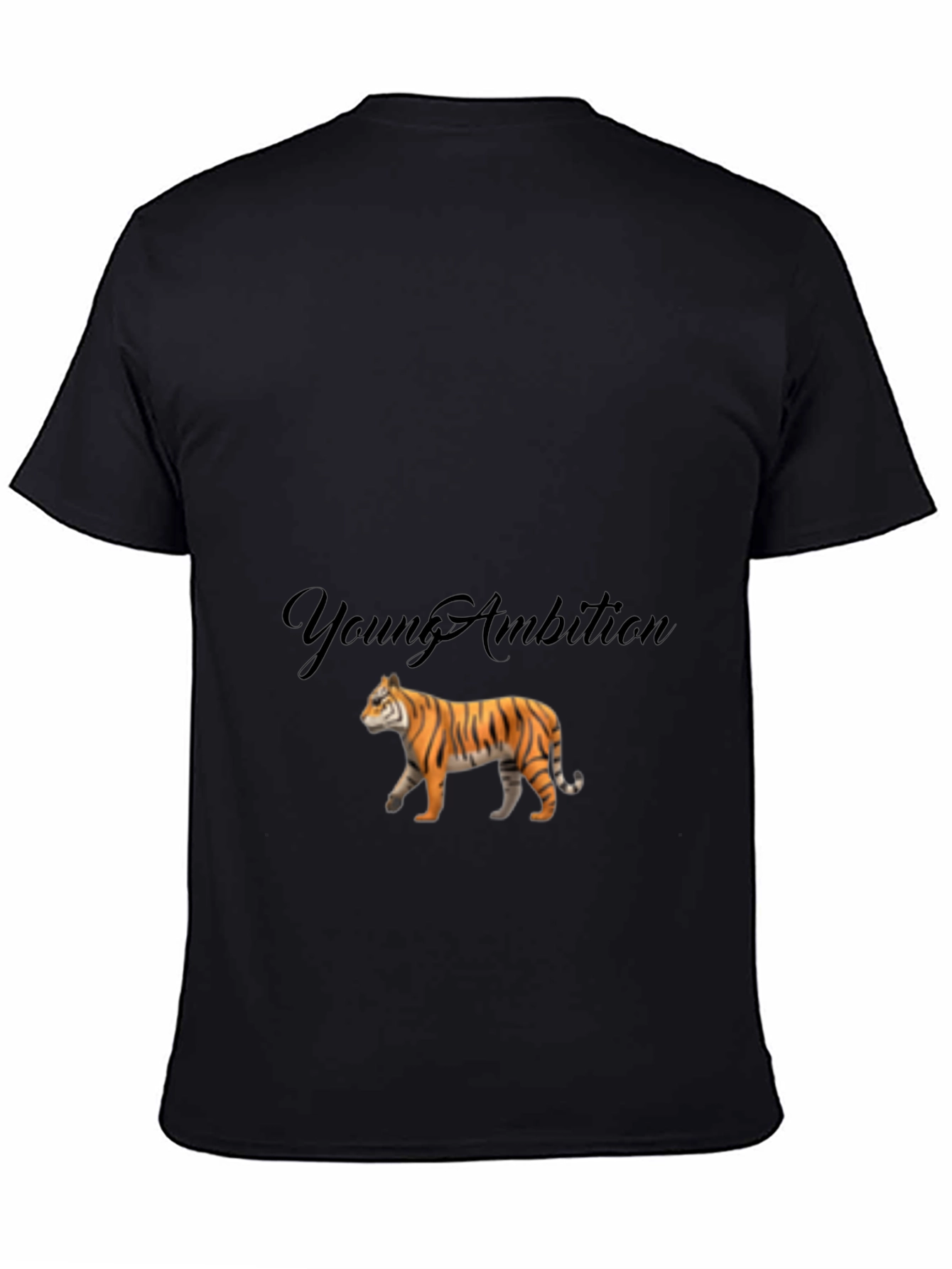 Black Young Ambition Tiger Graphic Black T-Shirt view 4