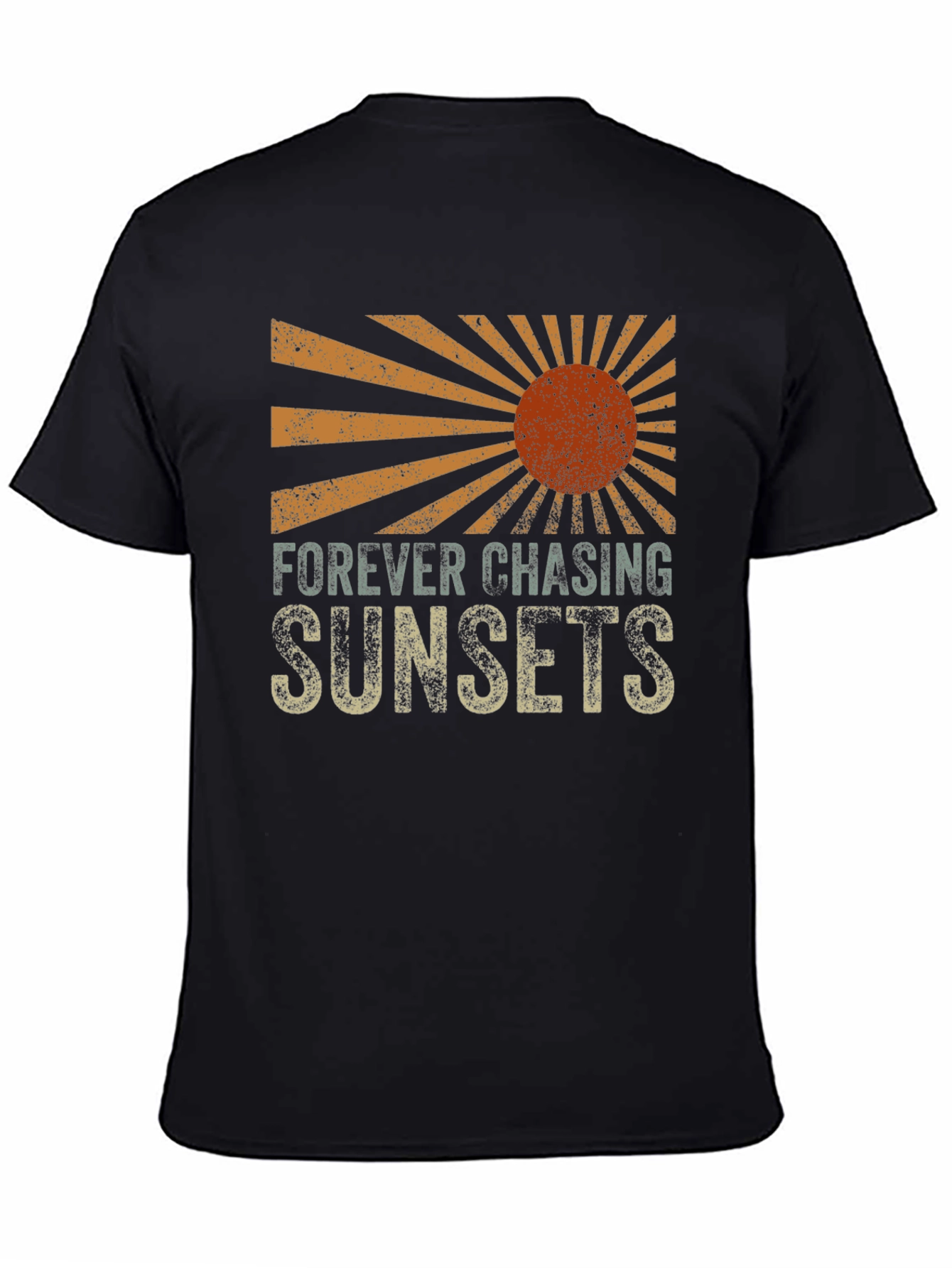 Black Sunset Chaser Graphic Tee - Retro Design view 4