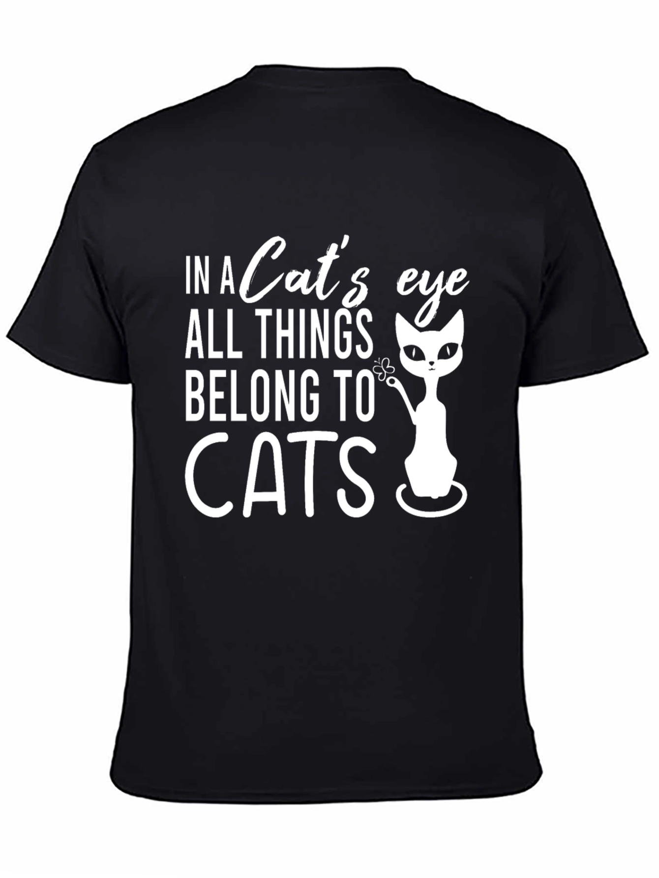 Cat Lover Tee: "In a Cat's Eye" Black T-Shirt - 4