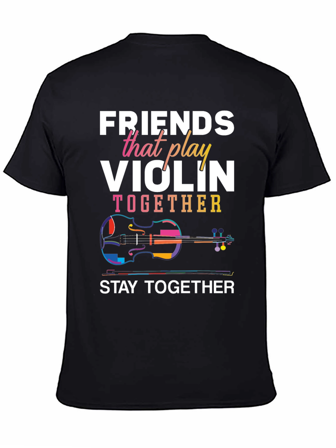 Black Friends Violin T-Shirt - Play Together, Stay Together view 4