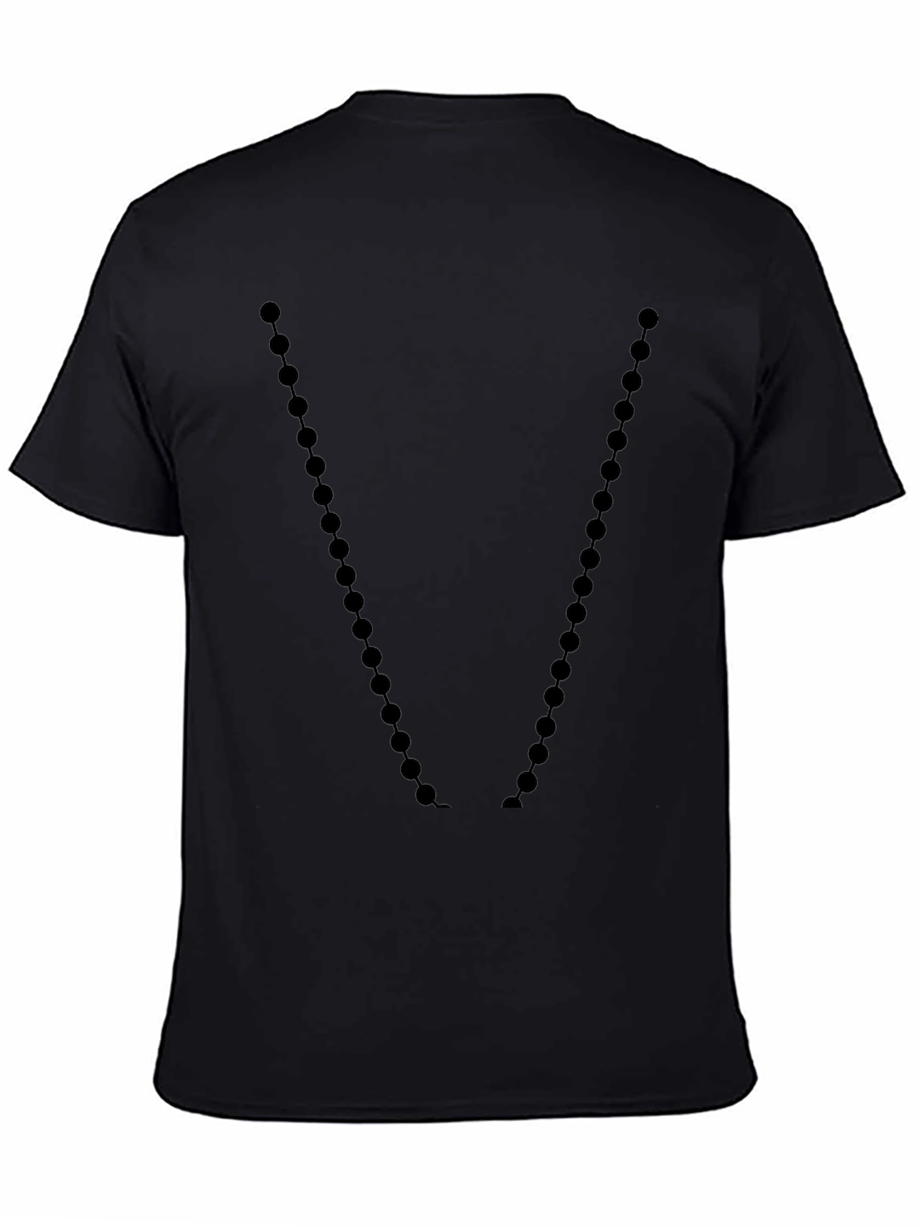 Black Men's Black Graphic Tee - Beaded V Design view 4