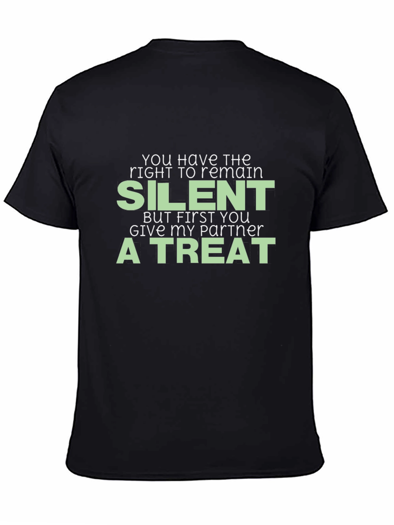 Black Funny "Silent Treat" Graphic Tee view 4