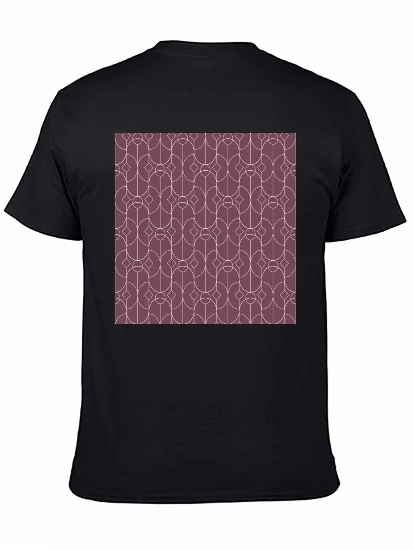 Black Geometric Pattern Graphic Tee - Modern Style view 4
