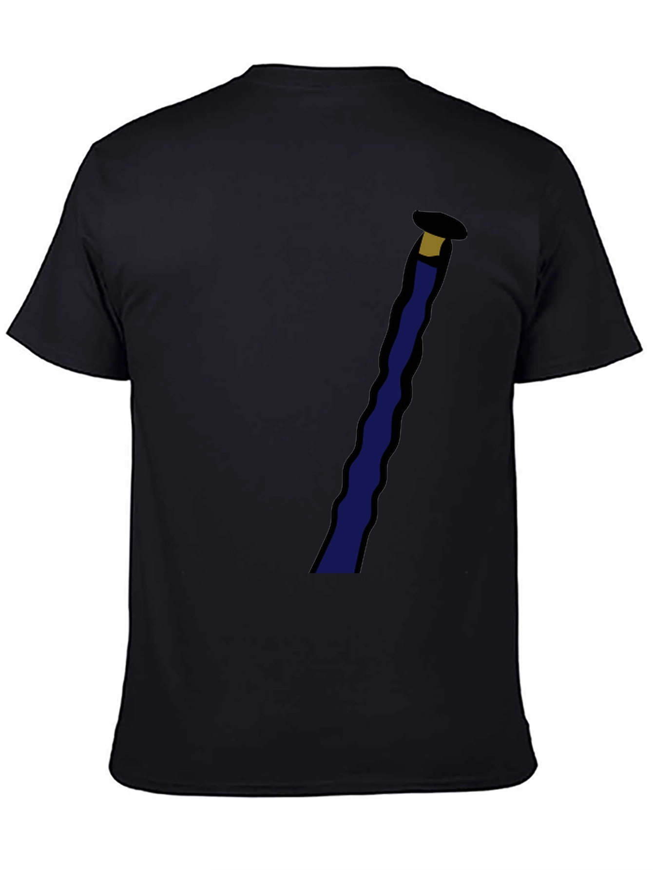 Black Novelty Black T-Shirt with Staff Graphic view 4