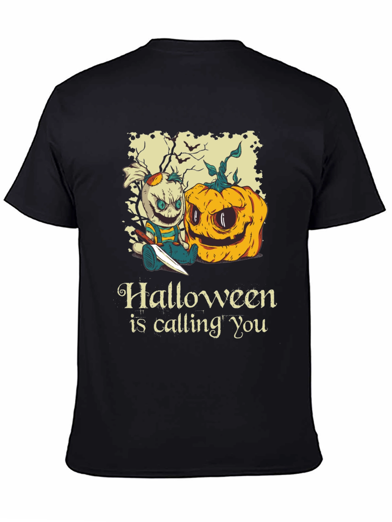 Black Halloween is Calling You T-Shirt view 4