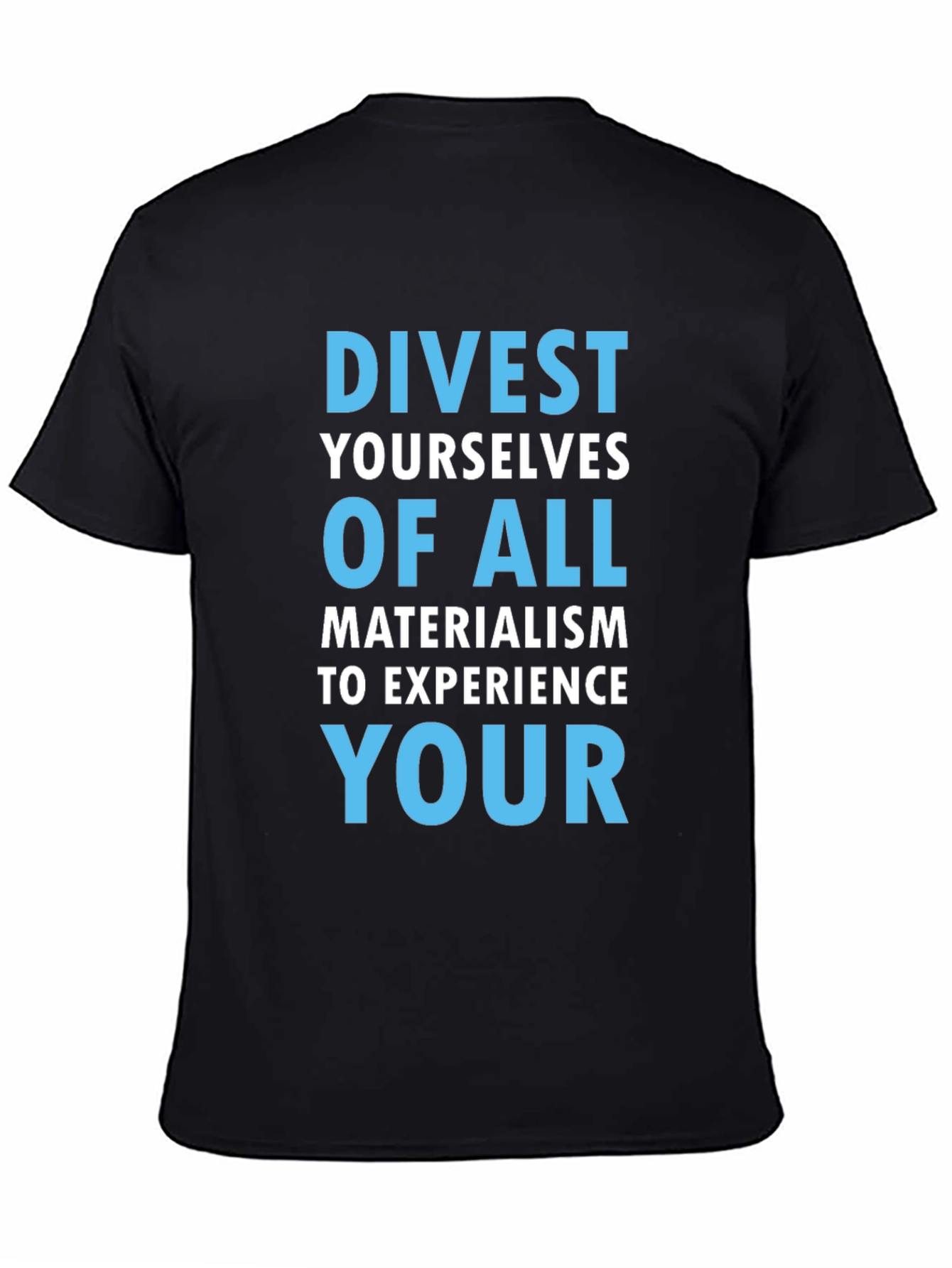 Black Divest Materialism T-Shirt - Black view 4