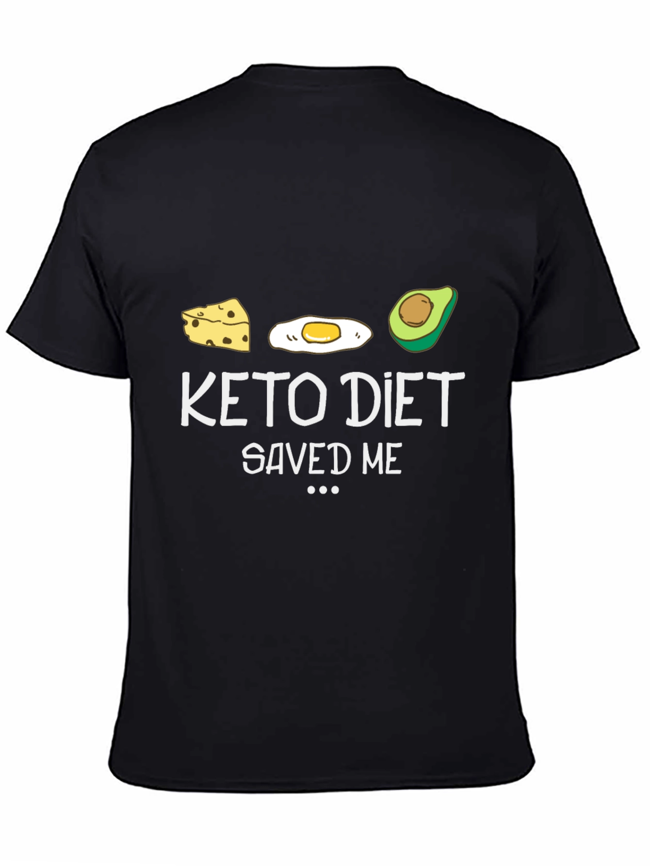 Black Keto Diet Saved Me Graphic T-Shirt - Black view 4