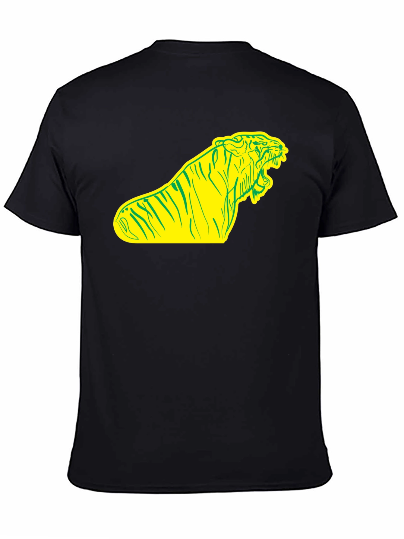 Black Bold Tiger Graphic Tee - Black Cotton T-Shirt view 4