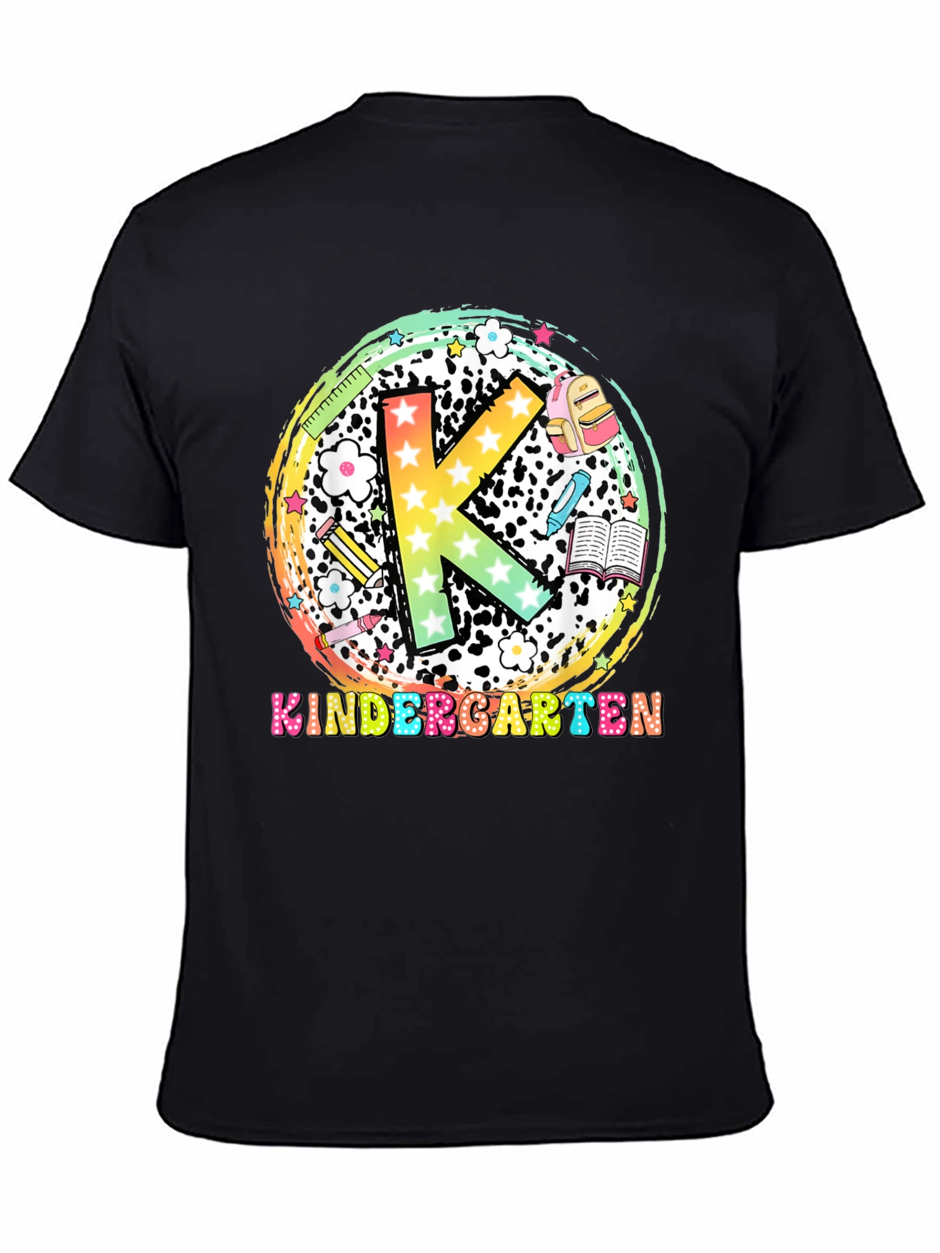 Black Kindergarten Teacher Black T-Shirt view 4