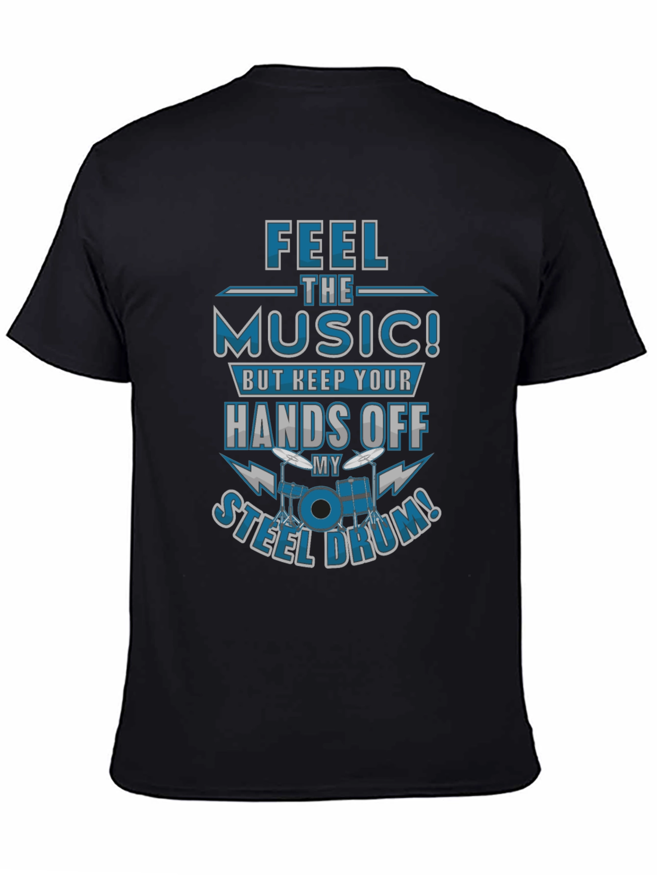 Black Feel the Music Steel Drum Graphic Tee view 4
