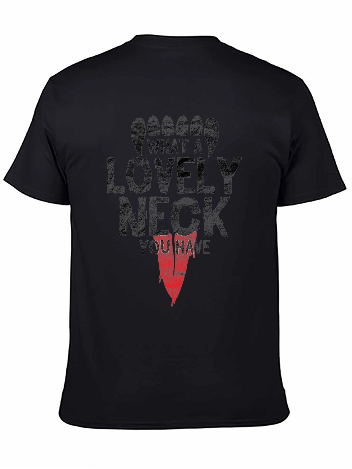 Black What a Lovely Neck T-Shirt Funny Graphic Tee view 4