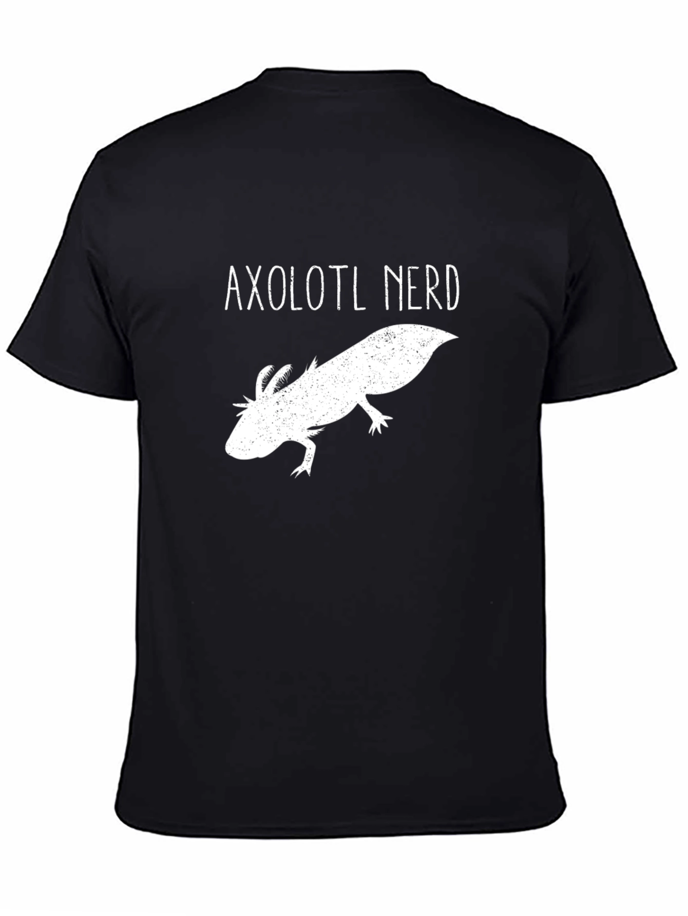 Black Axolotl Nerd Black T-Shirt view 4
