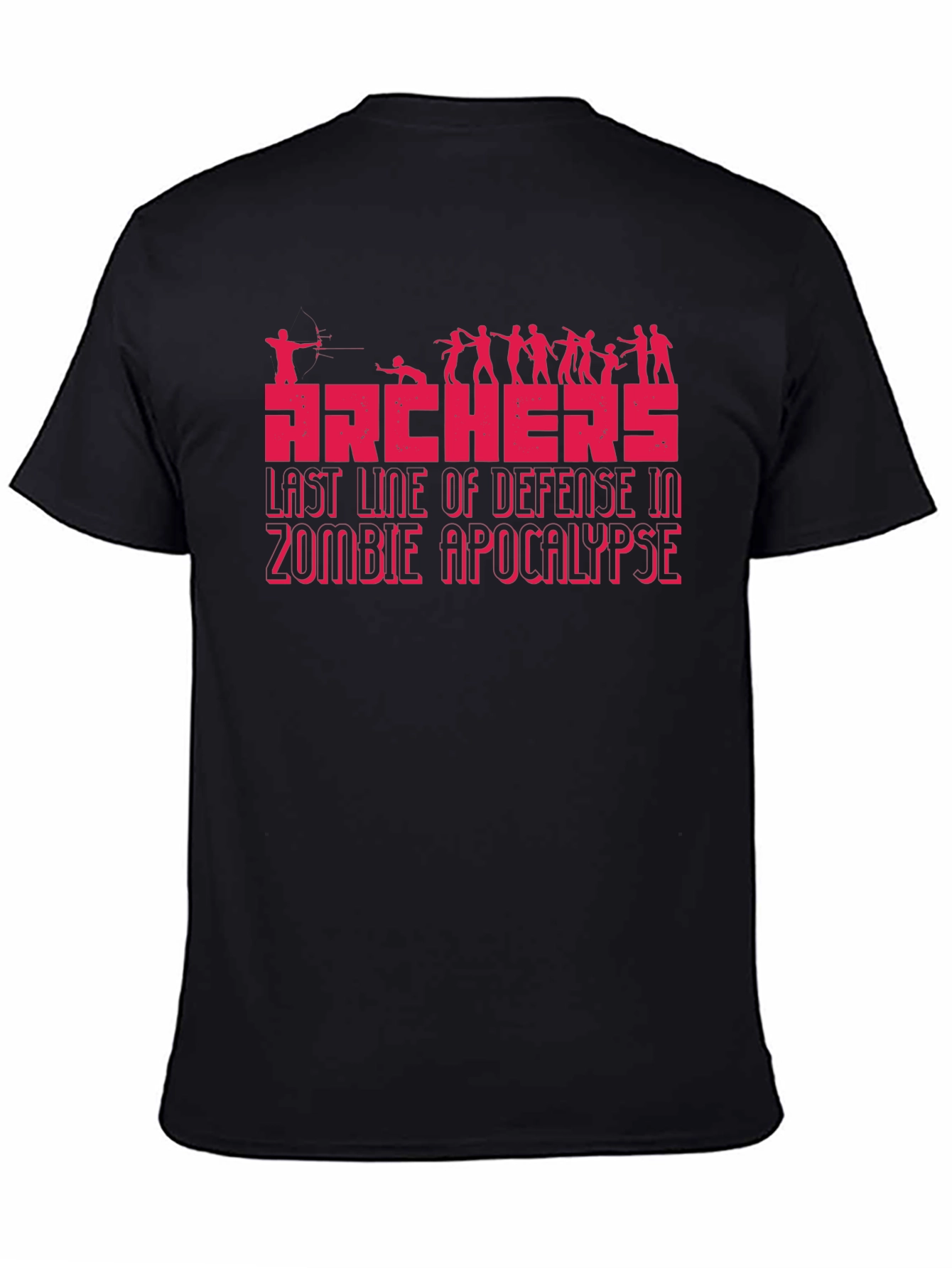 Black Archers Last Line of Defense Zombie Apocalypse T-Shirt view 4
