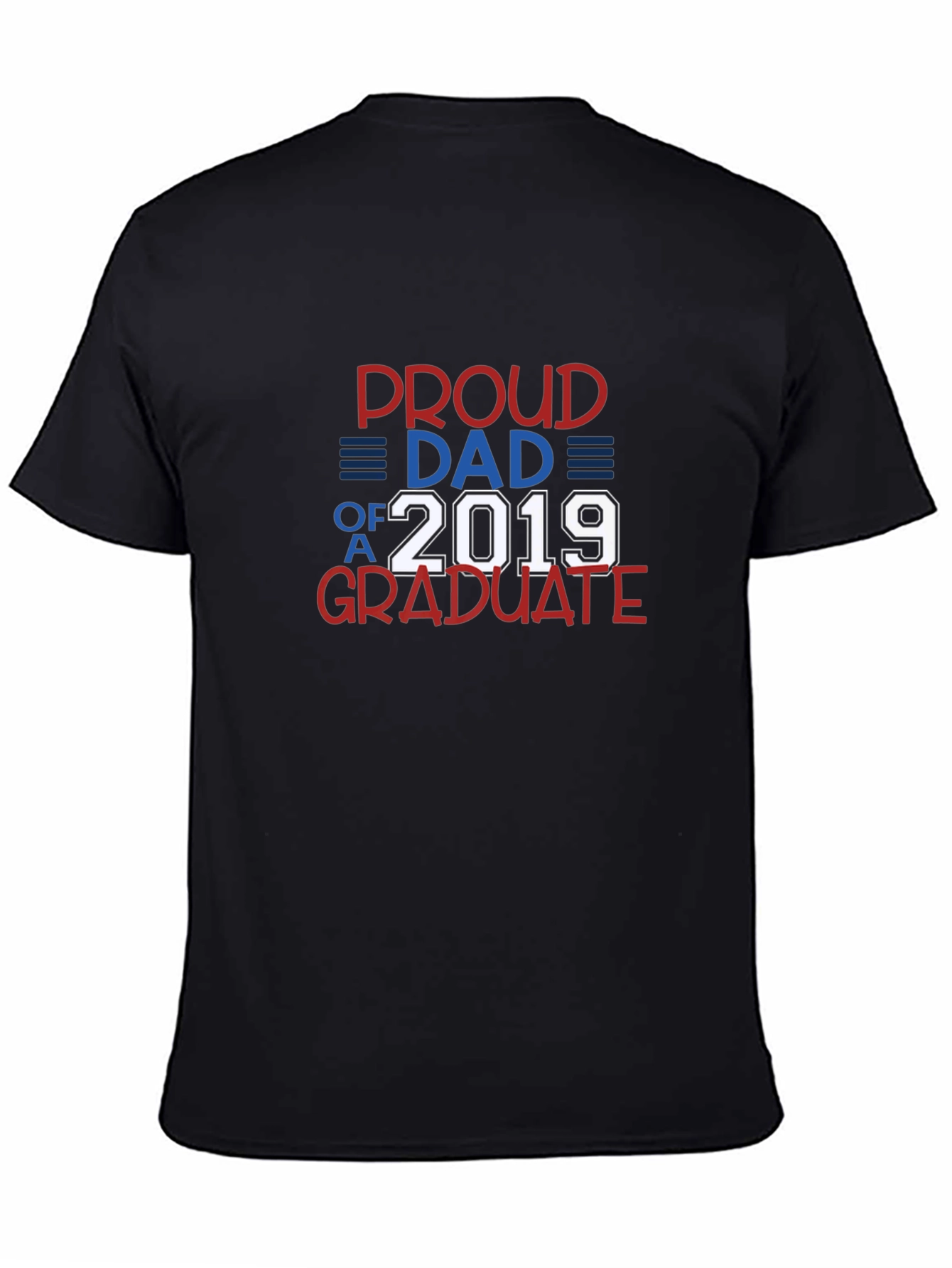 Black Proud Dad of a 2019 Graduate T-Shirt view 4