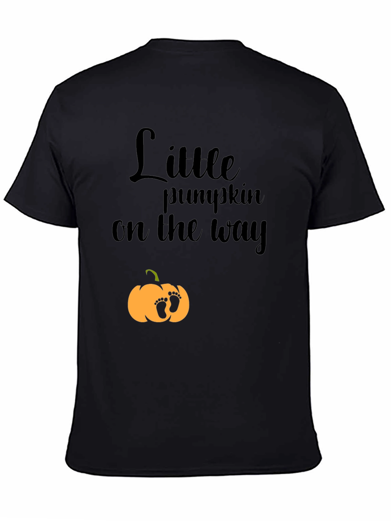 Black Little Pumpkin On The Way T-Shirt view 4