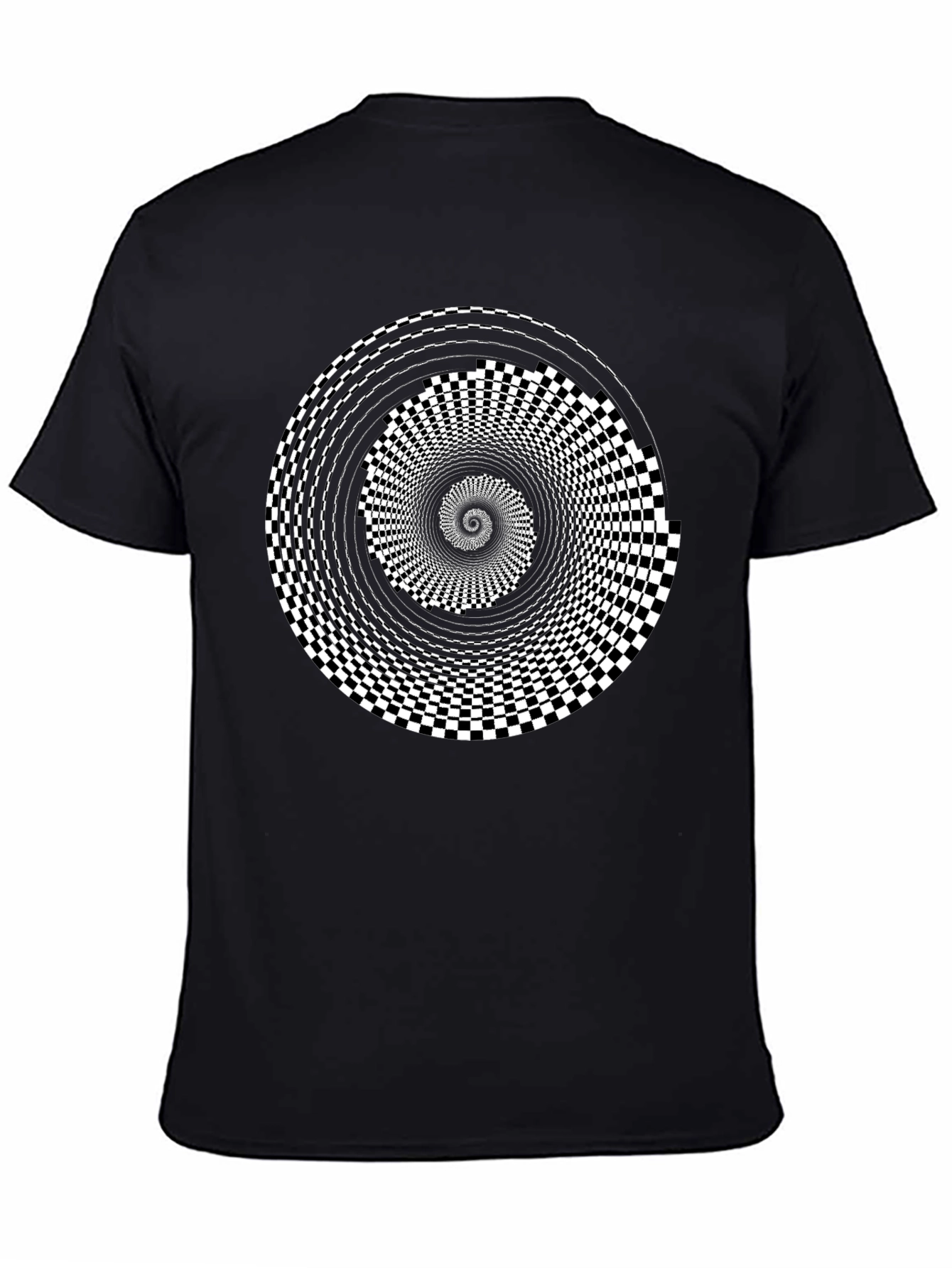 Black Optical Illusion Black T-Shirt view 4