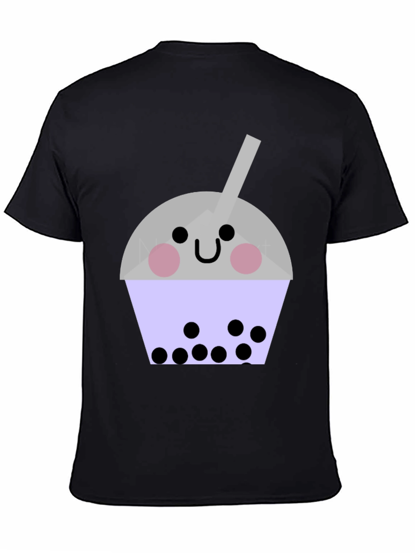 Black Cute Bubble Tea Graphic T-Shirt - Unisex Black Tee view 4