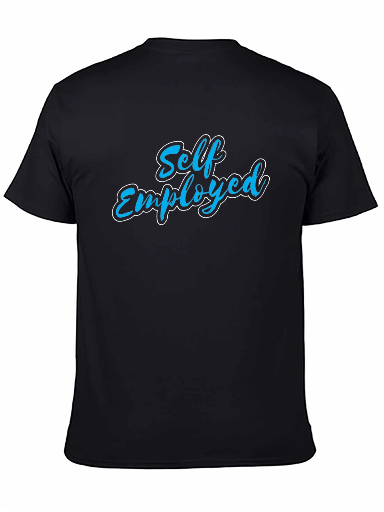 Black Self Employed T-Shirt - Black Crew Neck Tee view 4