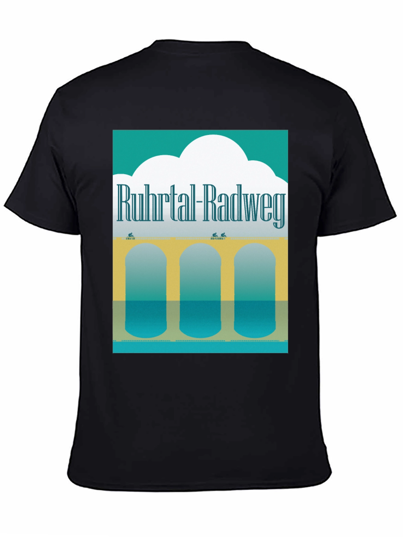 Black Ruhtal Radweg Graphic Tee - Cycling Tour Shirt view 4
