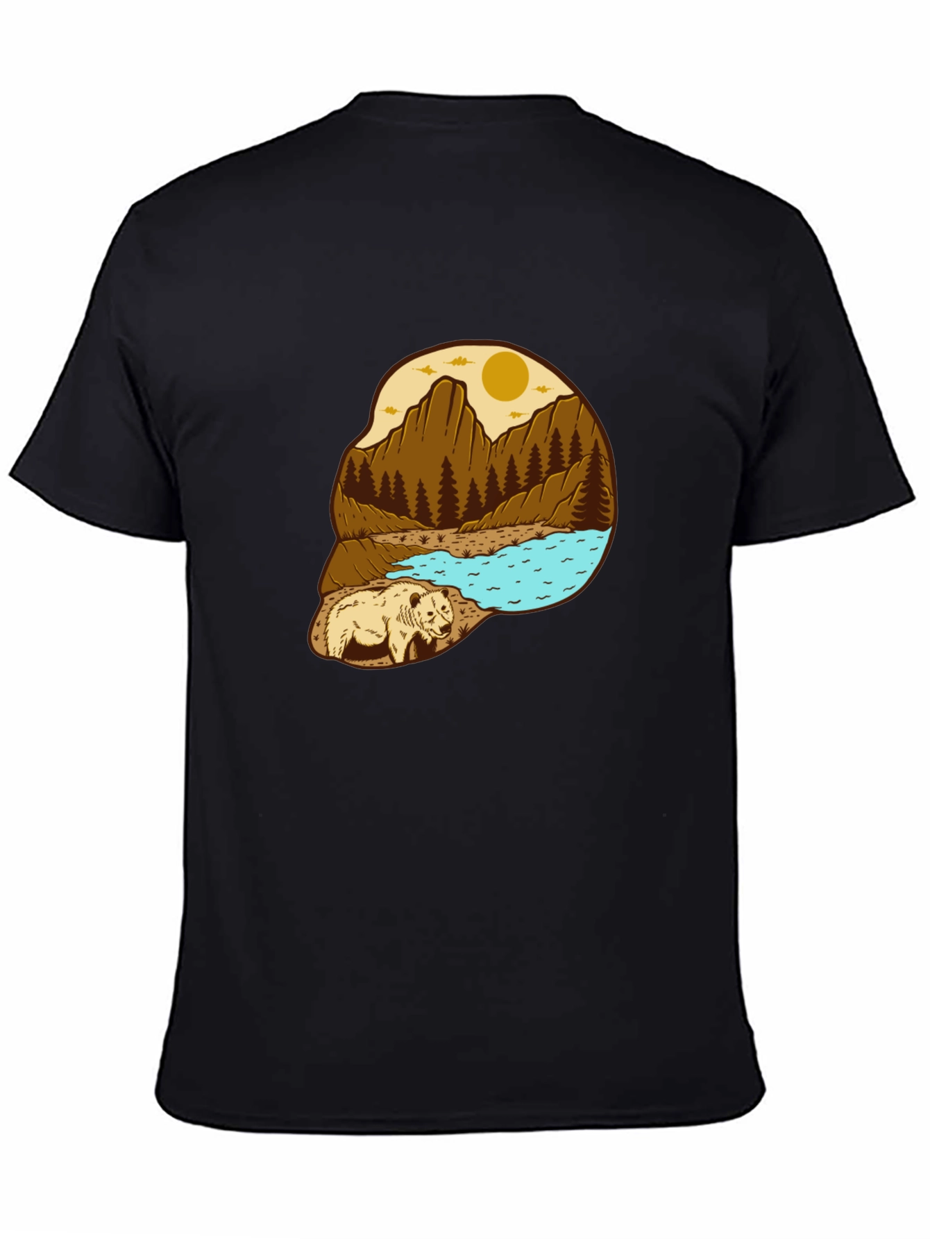 Black Bear Mountain Scene Graphic Tee view 4