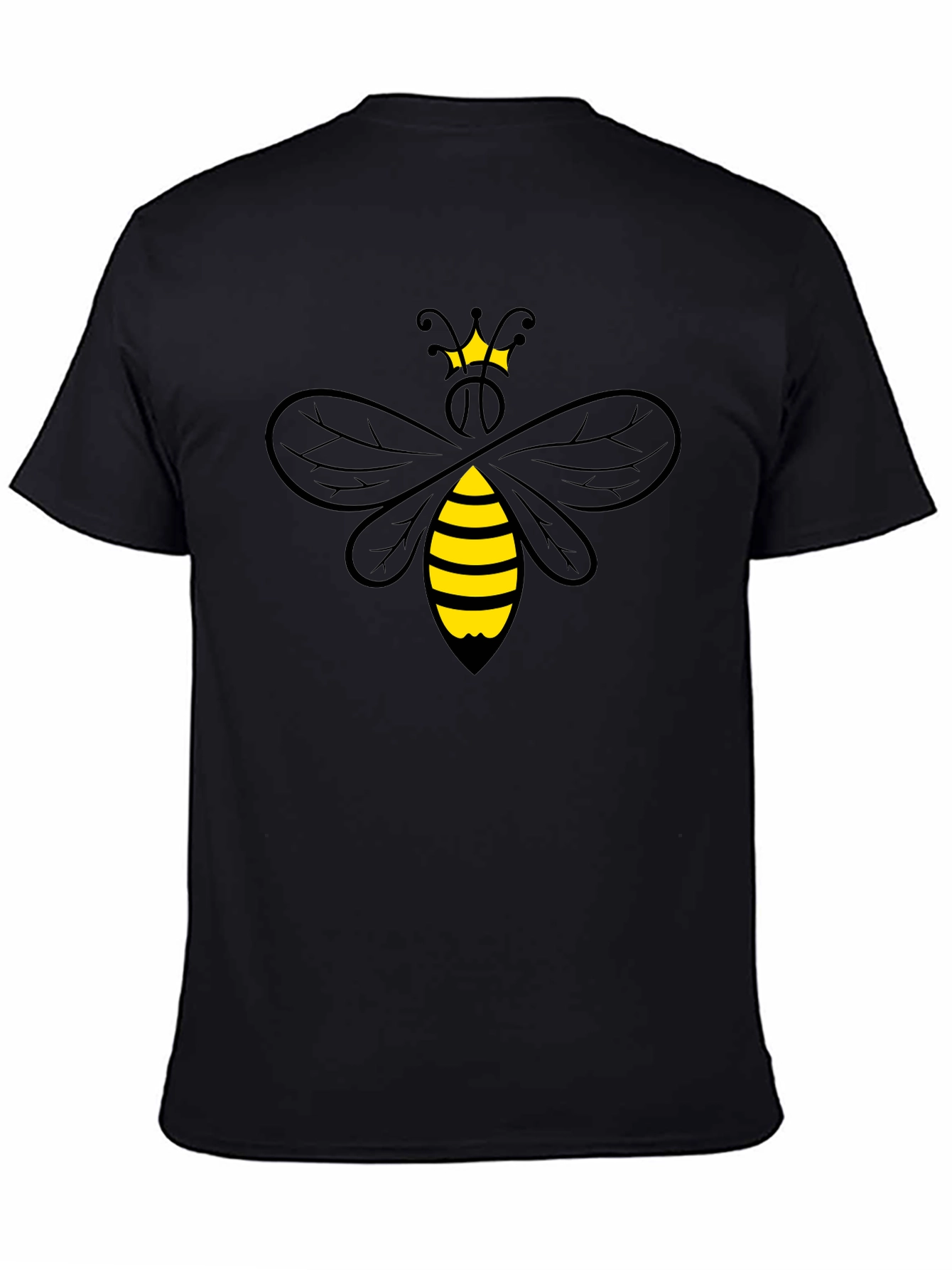 Black Queen Bee Graphic T-Shirt - Black Cotton Tee view 4
