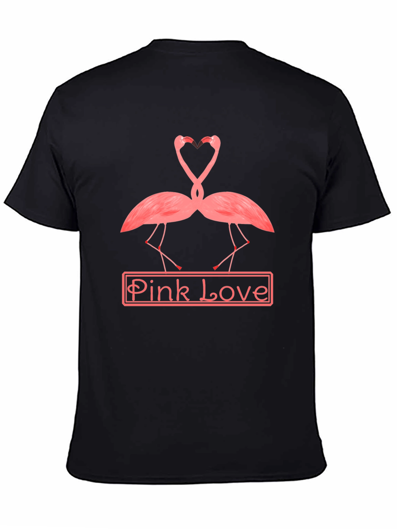 Black Pink Love Flamingo Graphic Tee view 4