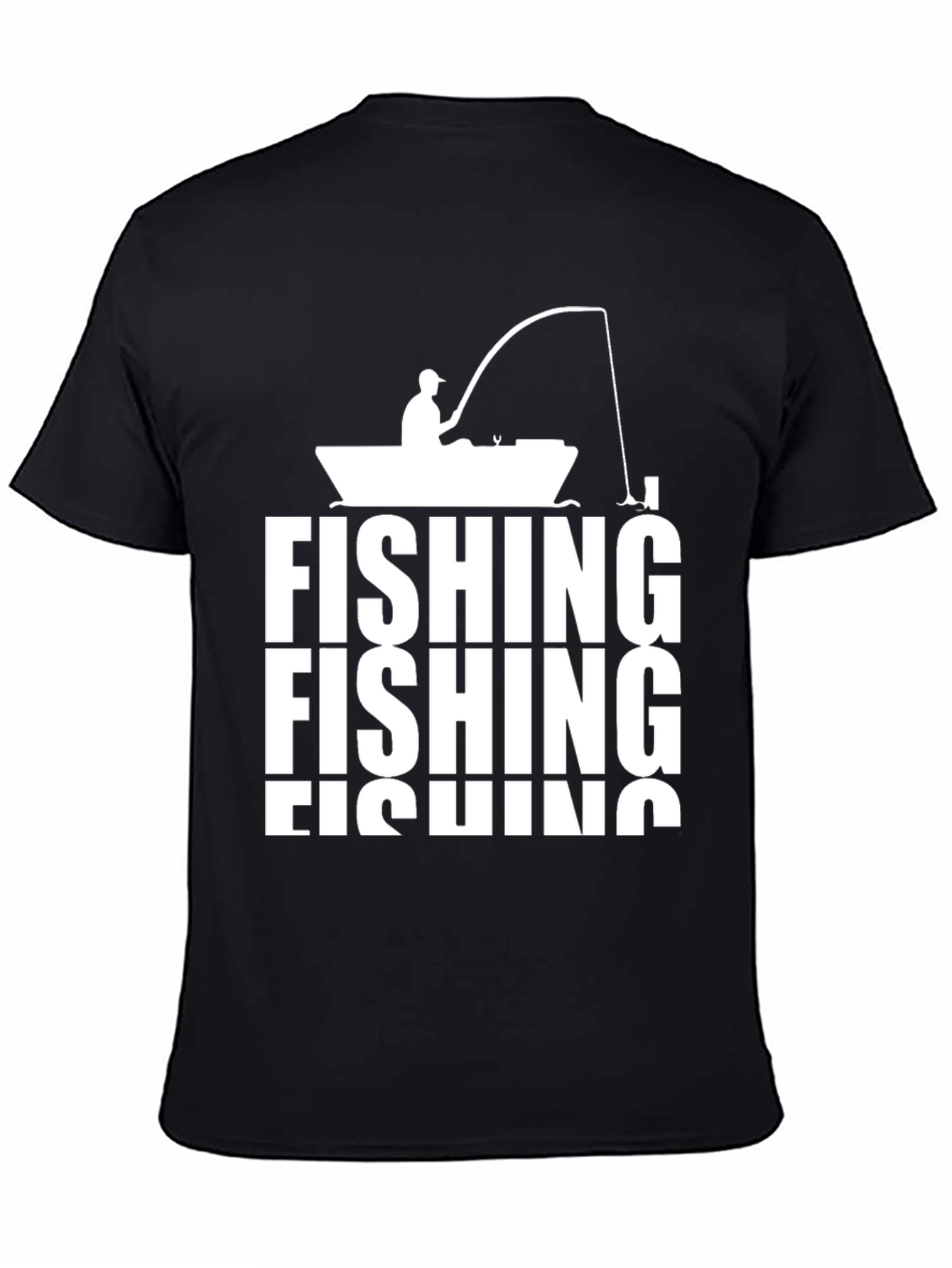 Black Fishing Graphic Tee | Fisherman's T-Shirt view 4